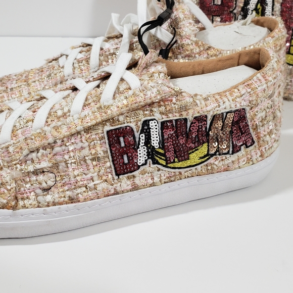 ZARA Banana Sequin Patch New Sneakers and Purse - Picture 4 of 13